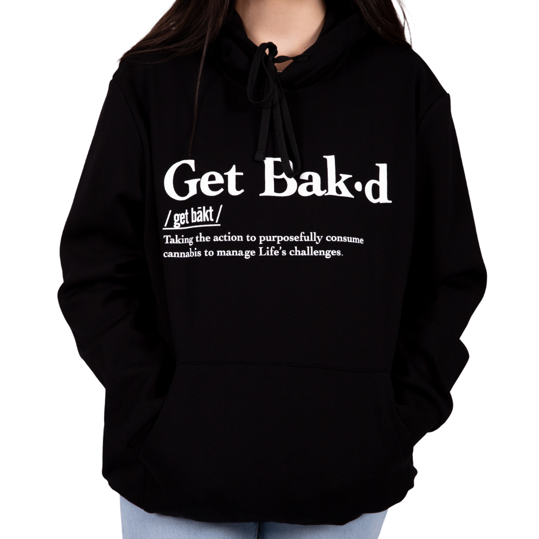 Close-up of Get Bak'd Def Hoodie's Quality Fabric