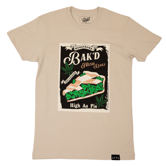 Bak'd Pie Tee in Cream with Whimsical Pie Graphic