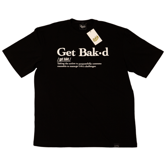 Get Bak'd Herb Lifestyle Tee in Classic Black - Front View