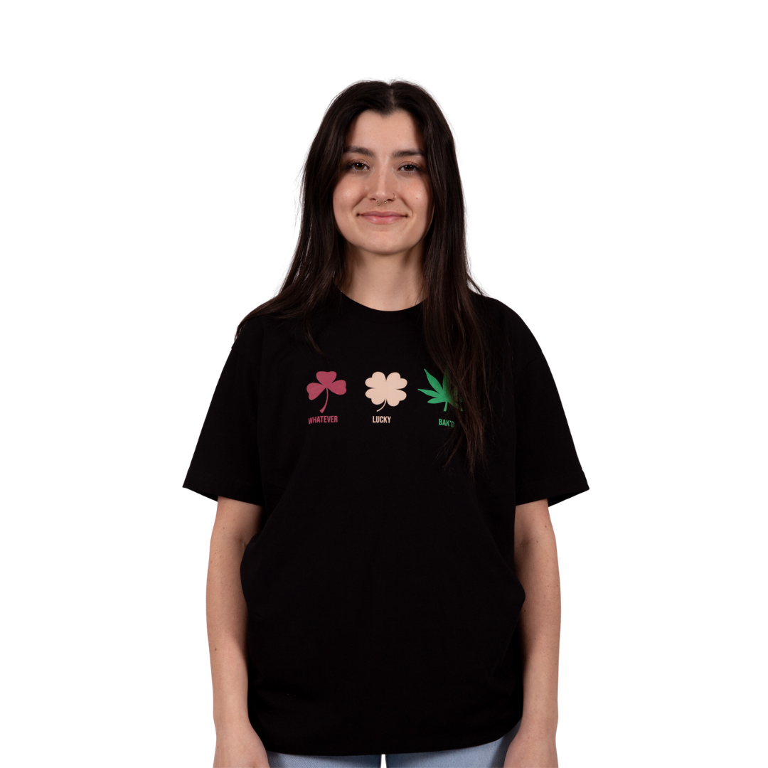 Whatever Lucky Baked Tee in Black - Relaxed and Stylish