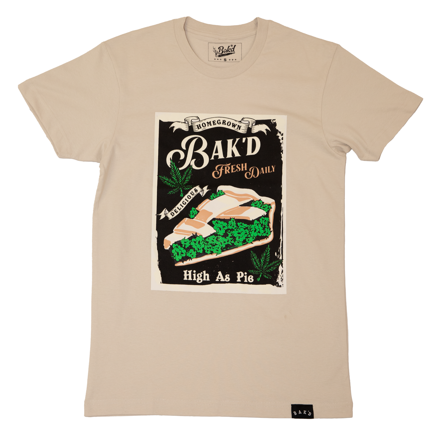 Bak'd Pie Tee in Cream with Whimsical Pie Graphic